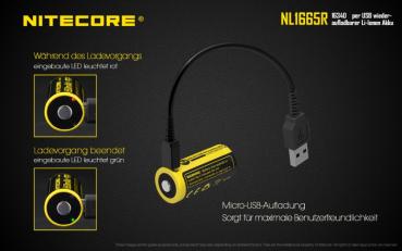 NITECORE - LI-ION AKKU - TYP 16340 - 650 MAH - NL1665R